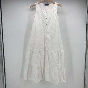 Hatch Ivory Button-Down Midi Dress